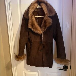 Brown BlueDuck Jacket with Plush Fur Trim